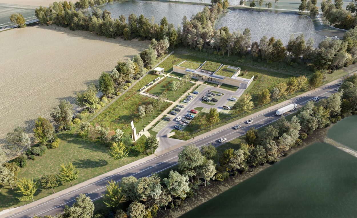 Présentation 3D crématorium d'Eghezée (©Atelier de Midi Architectes/BSolutions) Présentation 3D crématorium d'Eghezée (©Atelier de Midi Architectes/BSolutions)